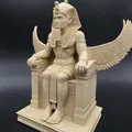 Tượng Pharaoh Ai Cập Ngồi với Đôi Cánh Osiris - Thumbnail 2