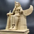 Tượng Pharaoh Ai Cập Ngồi với Đôi Cánh Osiris - Thumbnail 4