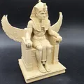 Tượng Pharaoh Ai Cập Ngồi với Đôi Cánh Osiris - Thumbnail 5
