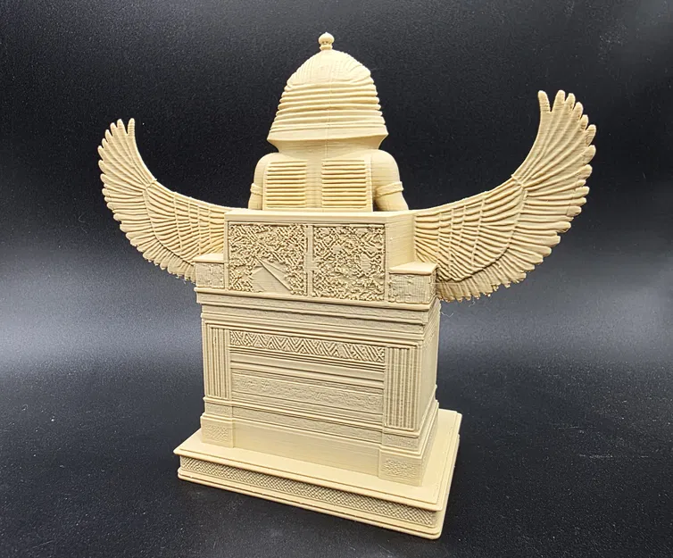 Tượng Pharaoh Ai Cập Ngồi với Đôi Cánh Osiris - Image 6