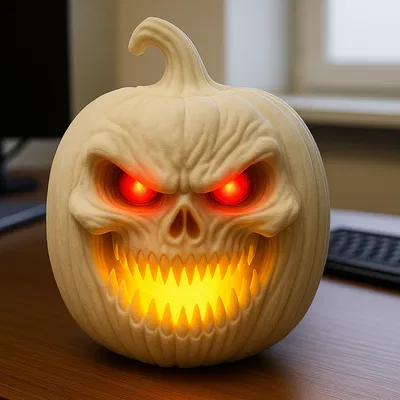 Bí Ngô Halloween Siêu Đáng Sợ! Mắt và Miệng Sáng Đèn LED