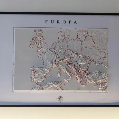 Bản Đồ Địa Hình Châu Âu Nổi 3D