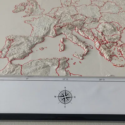 Bản Đồ Địa Hình Châu Âu Nổi 3D