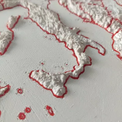 Bản Đồ Địa Hình Châu Âu Nổi 3D