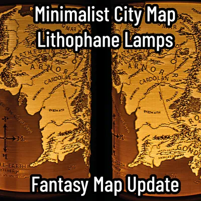 Đèn Lithophane Bản đồ Thành phố Tối giản