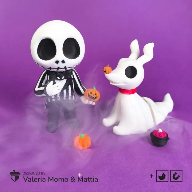 Jack Skellington Flexi Articulated, Móc Khóa Đồ Chơi Nam Châm - Image 1