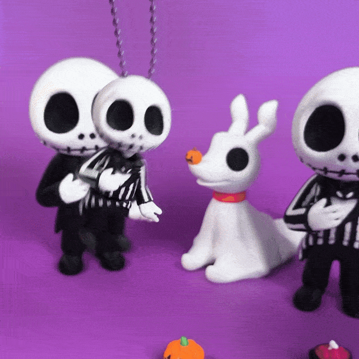 Jack Skellington Flexi Articulated, Móc Khóa Đồ Chơi Nam Châm - Thumbnail 2