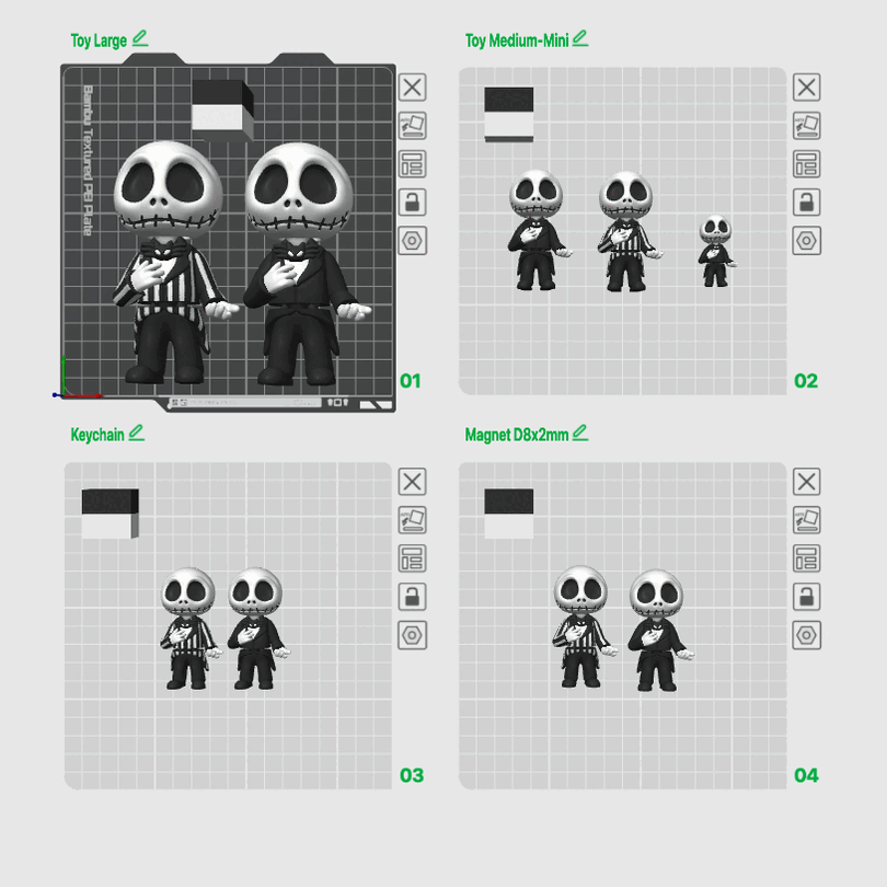 Jack Skellington Flexi Articulated, Móc Khóa Đồ Chơi Nam Châm - Thumbnail 3