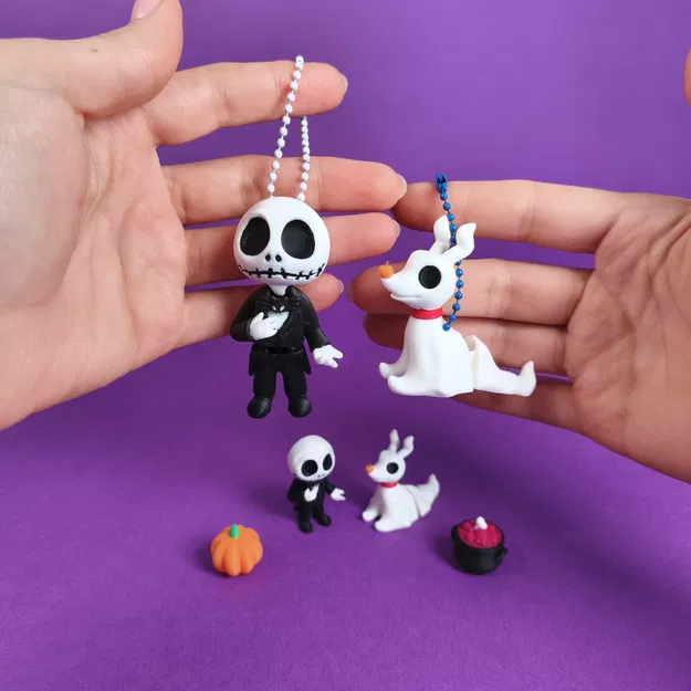 Jack Skellington Flexi Articulated, Móc Khóa Đồ Chơi Nam Châm - Image 4