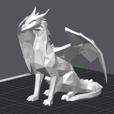 Tượng Rồng Drak Phong Cách Low Poly