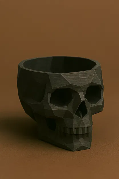 Tô Kẹo Đầu Lâu Low-Poly Chân Thật | Trang Trí Halloween - Image 1