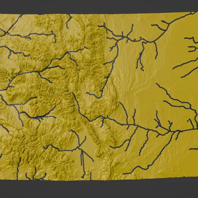 Bản đồ Địa hình Colorado, Mỹ (CO) với Đặc điểm Thủy văn