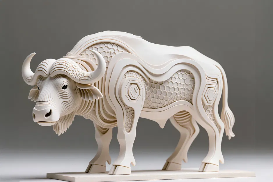 Trâu Cape, Điêu Khắc Hexa - Image 1