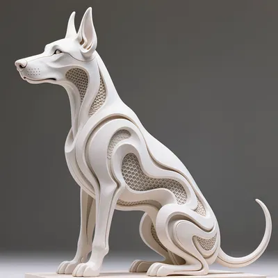 Tượng Doberman Ngồi, Điêu Khắc Hexa