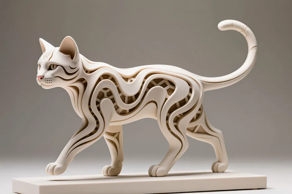 Chó Mèo Đi Bộ, Tượng Hexa - Image 1