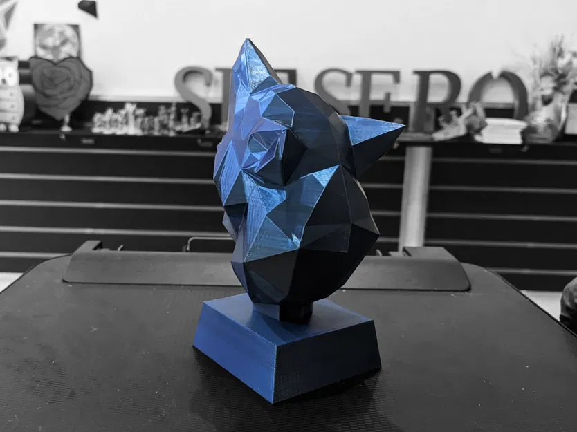 Tượng Đầu Sói Hình Học - Image 4