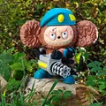 Mô hình Laburator - Cheburashka Labubu với súng minigun - Thumbnail 1