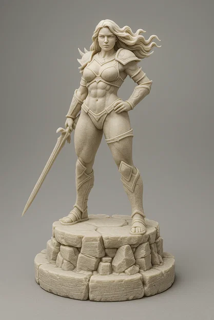 Nữ Chiến Binh Gợi Cảm – Mô Hình Sơn Giả Tưởng - Image 1
