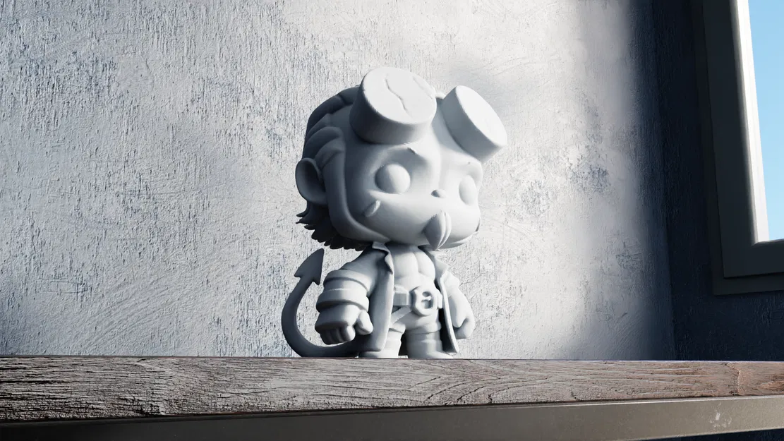 Chibi Hellboy – Mini Demon Hero (Bản In 3D STL) - Image 6