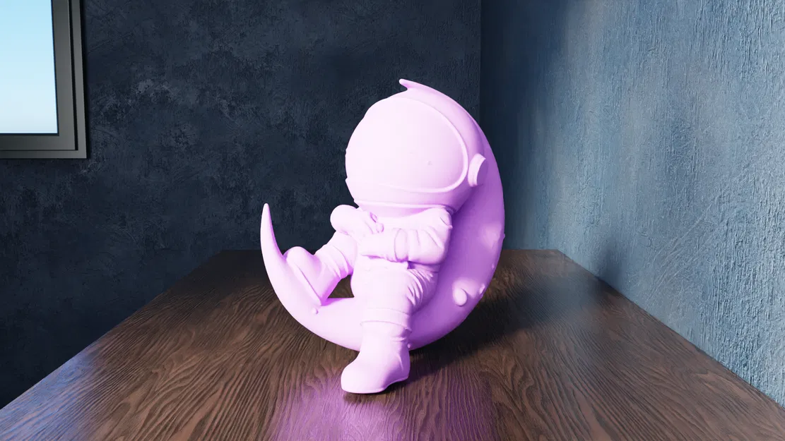 Chibi Phi Hành Gia – Tư Thế Cân Bằng Trên Trăng Lưỡi Liềm - Image 1