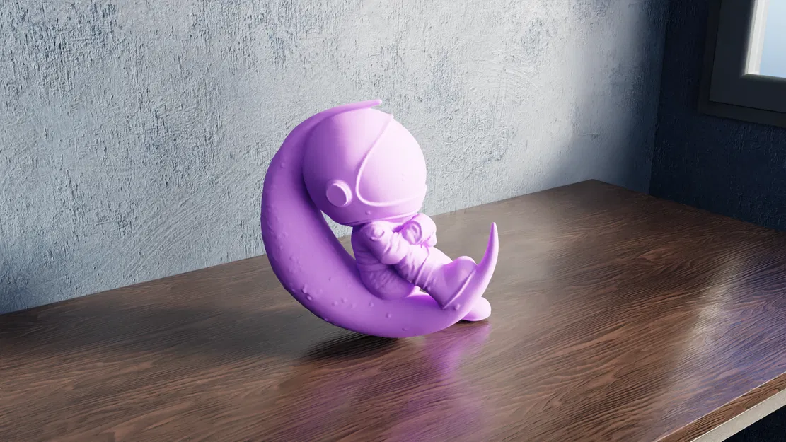 Chibi Phi Hành Gia – Tư Thế Cân Bằng Trên Trăng Lưỡi Liềm - Image 2