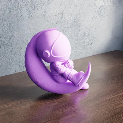 Chibi Phi Hành Gia – Tư Thế Cân Bằng Trên Trăng Lưỡi Liềm