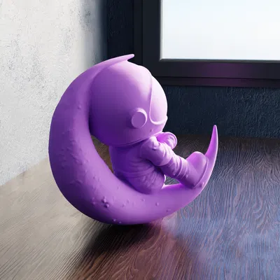 Chibi Phi Hành Gia – Tư Thế Cân Bằng Trên Trăng Lưỡi Liềm