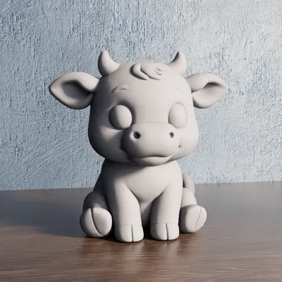 Chibi Cow - Mô hình 3D Dễ thương
