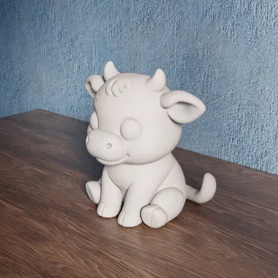 Chibi Cow - Mô hình 3D Dễ thương