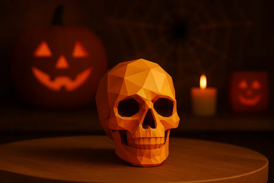 Mô Hình Đầu Lâu Low-Poly Halloween - Image 1