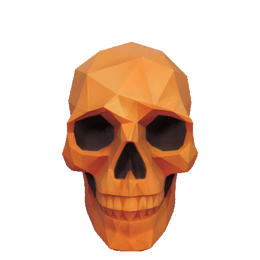 Mô Hình Đầu Lâu Low-Poly Halloween - Thumbnail 2