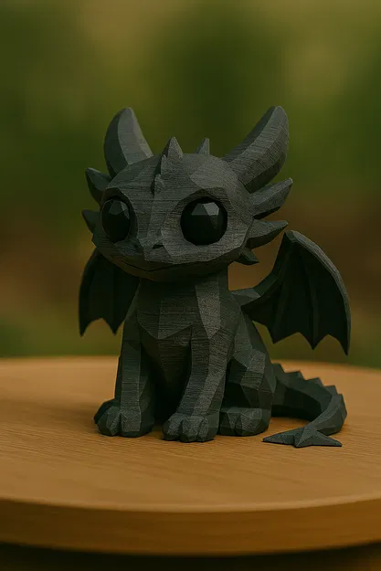 Rồng Toothless Dễ Thương Phong Cách Low Poly - Image 1