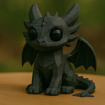 Rồng Toothless Dễ Thương Phong Cách Low Poly