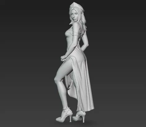 STL Nữ Hoàng Fantasy | Mô Hình In 3D Người Phụ Nữ Sang Trọng Với Váy & Vương Miện - Image 1