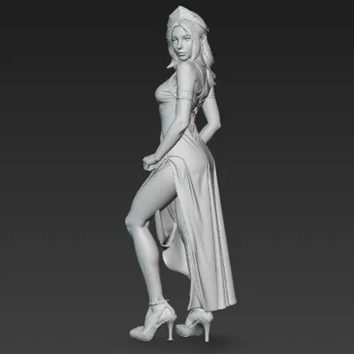 STL Nữ Hoàng Fantasy | Mô Hình In 3D Người Phụ Nữ Sang Trọng Với Váy & Vương Miện
