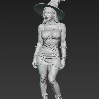 Sexy Witch Halloween - Mô hình 3D