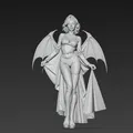 Vampire Bat Girl STL - Mô Hình Fantasy Nữ Wings và Cape In 3D - Thumbnail 1