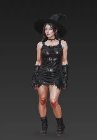 Sexy Witch Halloween - Mô hình 3D - Image 3