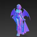 Vampire Bat Girl STL - Mô Hình Fantasy Nữ Wings và Cape In 3D - Thumbnail 3