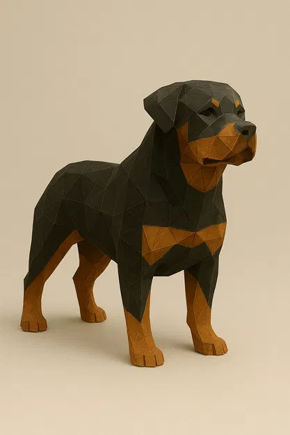 Mô Hình 3D Rottweiler Phong Cách Low Poly - Image 1