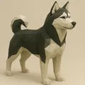 Mô hình 3D Husky Siberia Phong cách Low Poly - Thumbnail 1