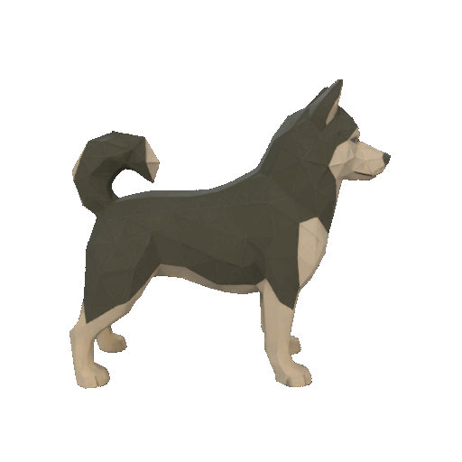 Mô hình 3D Husky Siberia Phong cách Low Poly - Image 2
