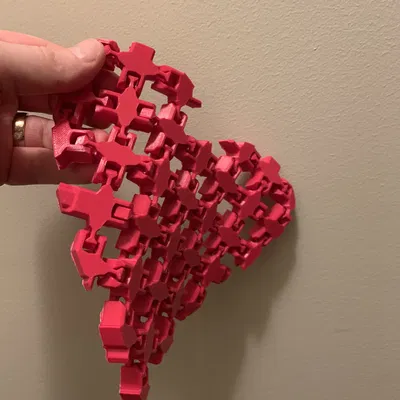 Trái Tim Vải Co Giãn (In Liền Khối)