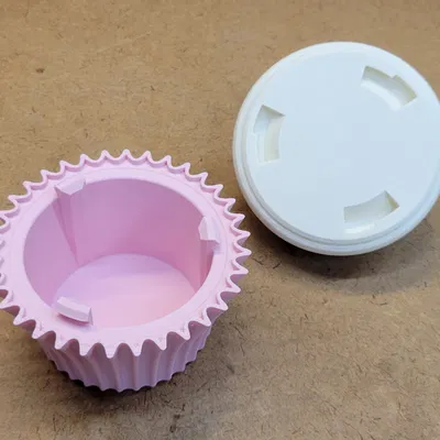 Hộp Đựng Hai Ngăn Hình Bánh Cupcake