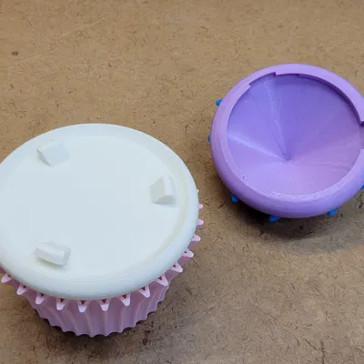 Hộp Đựng Hai Ngăn Hình Bánh Cupcake