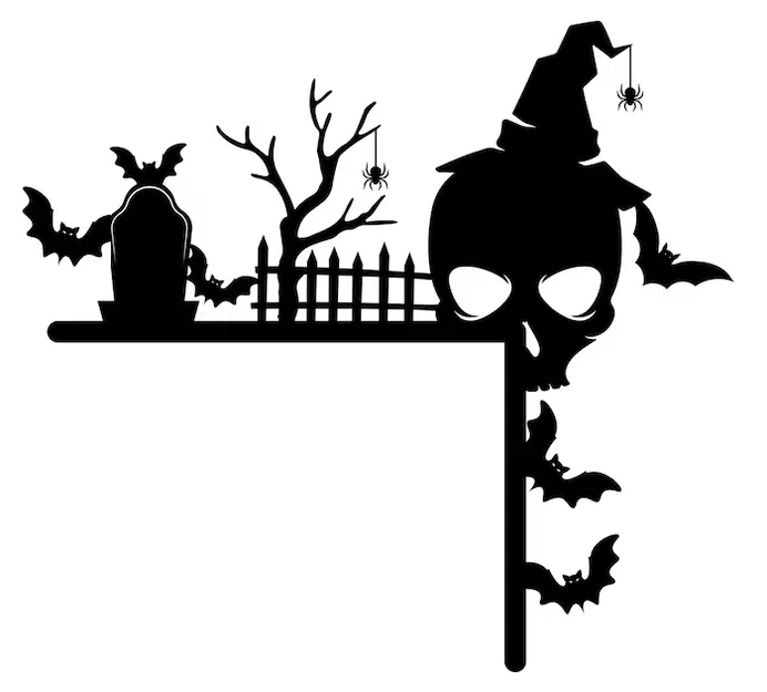 Hộp Sọ Trang Trí Góc Cửa Halloween - Image 1