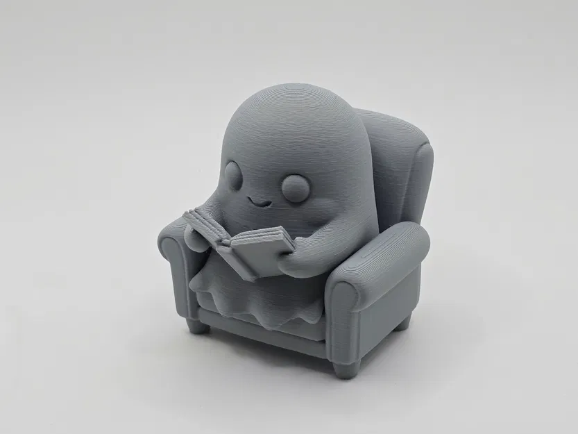 Móc Khóa/Tượng Ma Dễ Thương Đọc Sách - Image 1