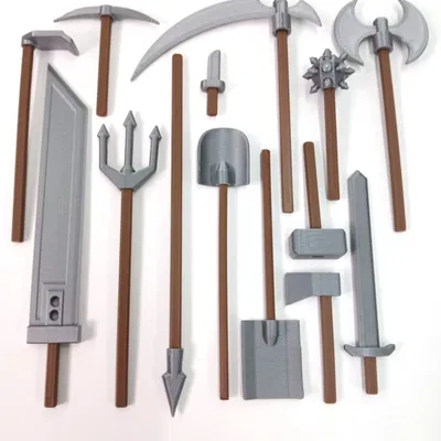 Dummy 13 Công Cụ & Vũ Khí - In 2 Màu Dễ Dàng