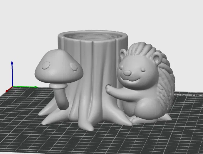 Khúc Gỗ Tròn, Nhím Rừng & Nấm - Hộp / Khay Đựng Bút - Image 2