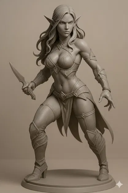 Elara, Nữ Tặc Rừng Xanh - Mô Hình Paintable - Image 1